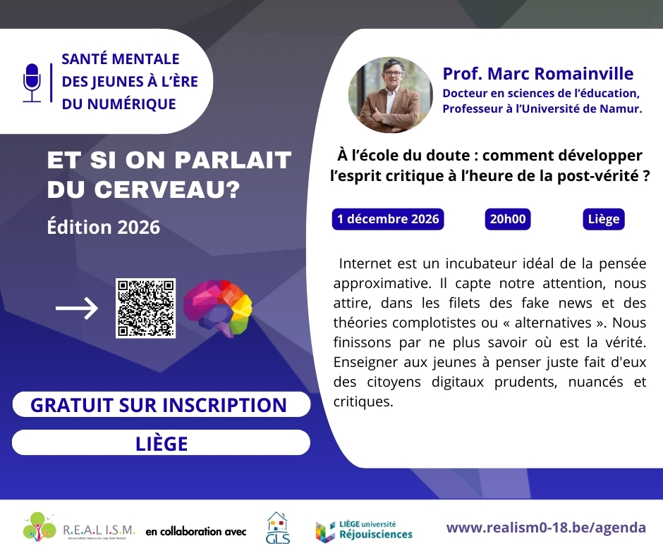 Affiche conférence À l'école du doute